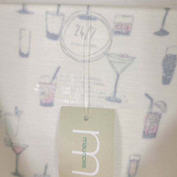 Maurices Cocktail Novelty Print Dolman Tee - Picture 3 of 7